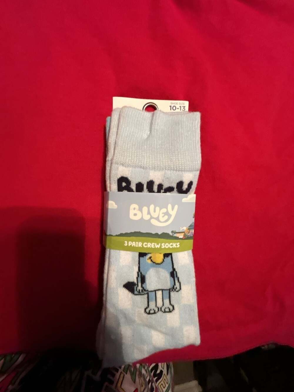Bluey 3 Pair Crew Socks Size 10-13